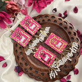 Vriksham Pink Cow Printed Shubh Labh Door Hangings-(Pack of 2)-RG355